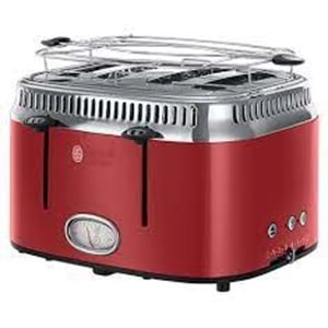 RUSSELL HOBBS RIBBON RED 4 SLICE TOASTER